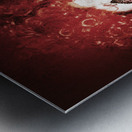 Crazy medical clown holding oversized syringe Metal print