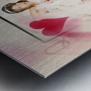 Beautiful queen of hearts playing card pin-up Metal print