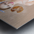 Cafe pinup serving up hearty breakfast Metal print