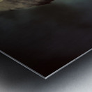 Nerd business man in a fast race competition Metal print