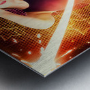 Clubbing trance girl dancing around 70s disco Metal print