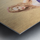 Happy navy pinup girl in retro fashion accessories Metal print