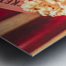 Retro tub of butter popcorn and ticket stub Metal print