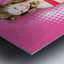 Beautiful retro woman. Salon hairstyle pin-ups Metal print