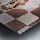 Creative vintage pin-up girl in 50s retro diner Metal print