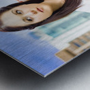 Professional City Lawyer Holding Silver Briefcase Metal print