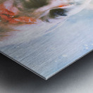 Scary horror zombie licking human hand at window Metal print