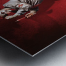 Scary clown doctor about to give jab with syringe Metal print