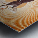 Cute retro pinup girl in time warp Metal print