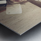 Dead scary zombie girl cooking brains Metal print