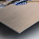 Retro pinup girl blowing travelling departure kiss Metal print