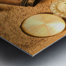 Origami paper boats on a voyage of exploration Metal print