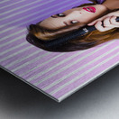 Surprised Pinup Woman With Beauty Salon Hair Style Metal print