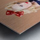 Pin-up sailor girls showing physical strength Metal print