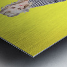 Woman washing and cleaning a floor Metal print