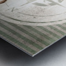 Young sailor pin up girl on travel cruise compass Metal print