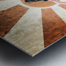 Airplane pilot saluting on grunge background Metal print