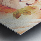 Pretty blond girl in autumn fashion illustration Metal print