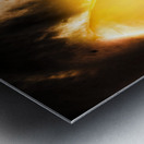 Spooky jack-o-lantern in darkness Metal print