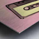 Old tape on pink background Metal print