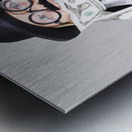 Woman wrapped in money Metal print