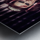 Evil zombie prom queen holding flowers on stage Metal print