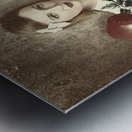 Vintage boxing pinup poster girl. Retro fight club Metal print