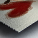 Beautiful retro girl painting red love heart Metal print