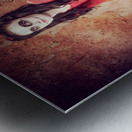 Tired human wind-up doll with sugar skull make up Metal print