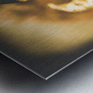 Moon rocket at space station on the dark side Metal print