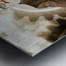 Thinking businessman with big brain Metal print