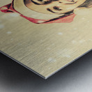  Vintage girl celebrating a white Christmas Metal print