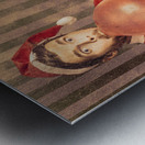 Vintage santa preparing for christmas party Metal print