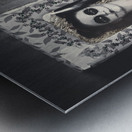 Possessed sugar skull doll inside vintage toy box Metal print