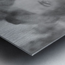 Film noir lady smoking cigarette on vintage street Metal print