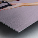 Woman holding love sign Metal print