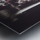 Creepy medical clown in grunge hospital hallway Metal print