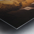 Maritime Origami Ships On Antique Map Metal print