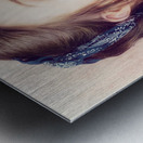 Vintage pin up girl eating strawberry cupcake Metal print