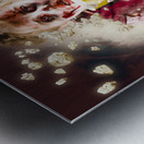 Creepy possessed girl watching horror movie Metal print