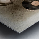 Pin-Up Rockabilly Woman Holding Vinyl Record LP Metal print