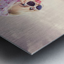 Beautiful retro fashion girl. australian landscape Metal print