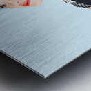 Woman posing with hat Metal print