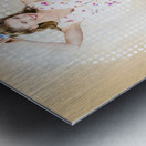 Modelling pinup girl wearing bow hair accessory Metal print