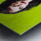 Zombie woman taped up Metal print