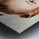 Spring Beauty. Beautiful Retro Girl Blowing Flower Metal print