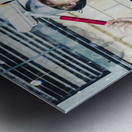 Funny cleaner man ready for action Metal print