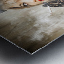 Female retro pinup model with smoke Metal print