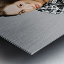 Racing Biker Woman Metal print