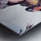 Portrait of a smiling retro female golfer Metal print